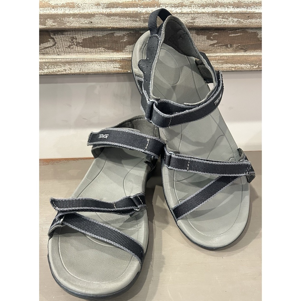 Teva Womens Verra Sandal, Black/Grey Strapped Hiking Water Sandals Size 7